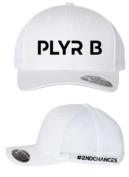 PLYR B FLEXFIT 110M Mesh Cap - Black on White